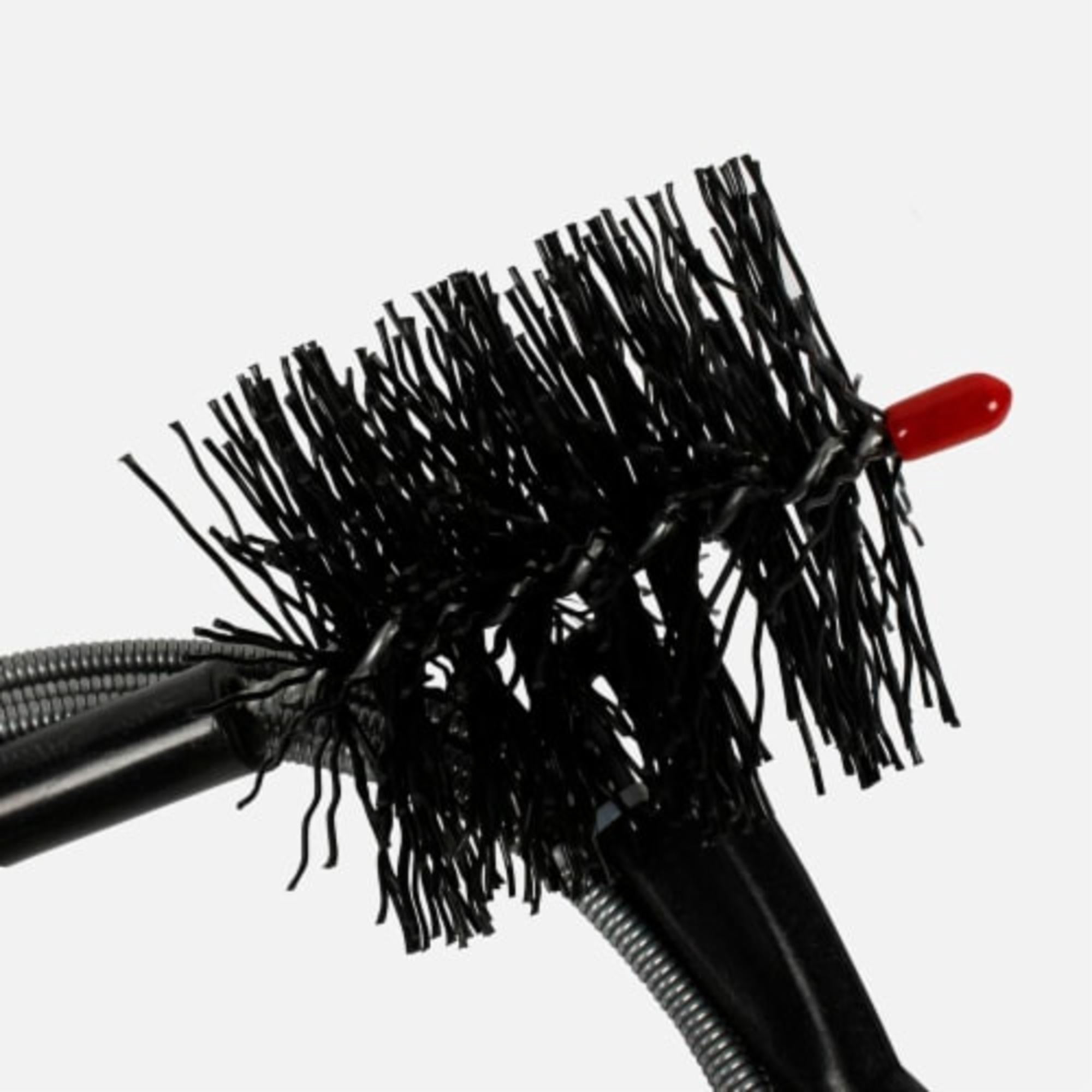 Brushtech Pellet Stove Cleaning Brush Kit - 10-Foot Non-Kinking Spring Brush for 3-Inch Vent Pipes with Bonus Steel Ash Brush - Safe Airflow Maintenance for Stove Pipes