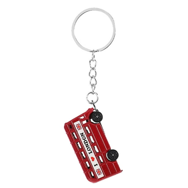 Llavero vintage de autobús londinense, decoración de recuerdo, llavero de recuerdo de Londres, llavero de autobús británico, llavero de recuerdo de viaje para amigos.
