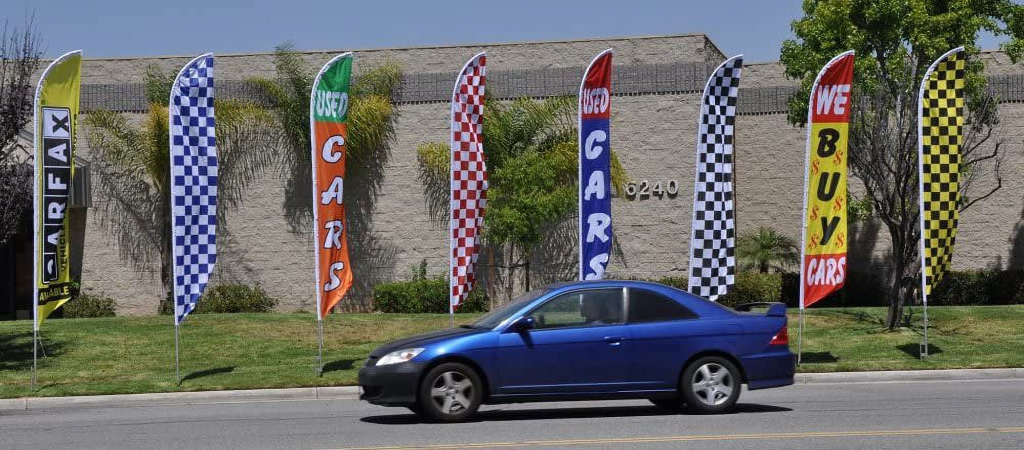 Look Advertising Feather Banner Swooper Flag Sign with Flag Pole Kit and Ground Stake