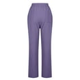 thumbnail image 6 of MIXUE Linen Pants Women Summer Solid Color High Waist Elastic Drawstring Lightweight Loose Fit Casual Pockets Straight Leg Sweatpants Outwear,Purple,S, 6 of 7