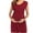 Red, variant on Christmas! Ohufall Dress Ladies Fashion Solid Color Pleated Cotton Round Neck Sleeveless Clothe Dress