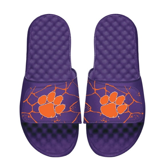 Unisex ISlide Purple Clemson Tigers Shattered Slide Sandals