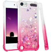 iPod Touch 7th 6th 5th Generation Case, iPod Touch 7 6 5 Case, Ruky [Gradient Quicksand Series] Glitter Flowing Liquid