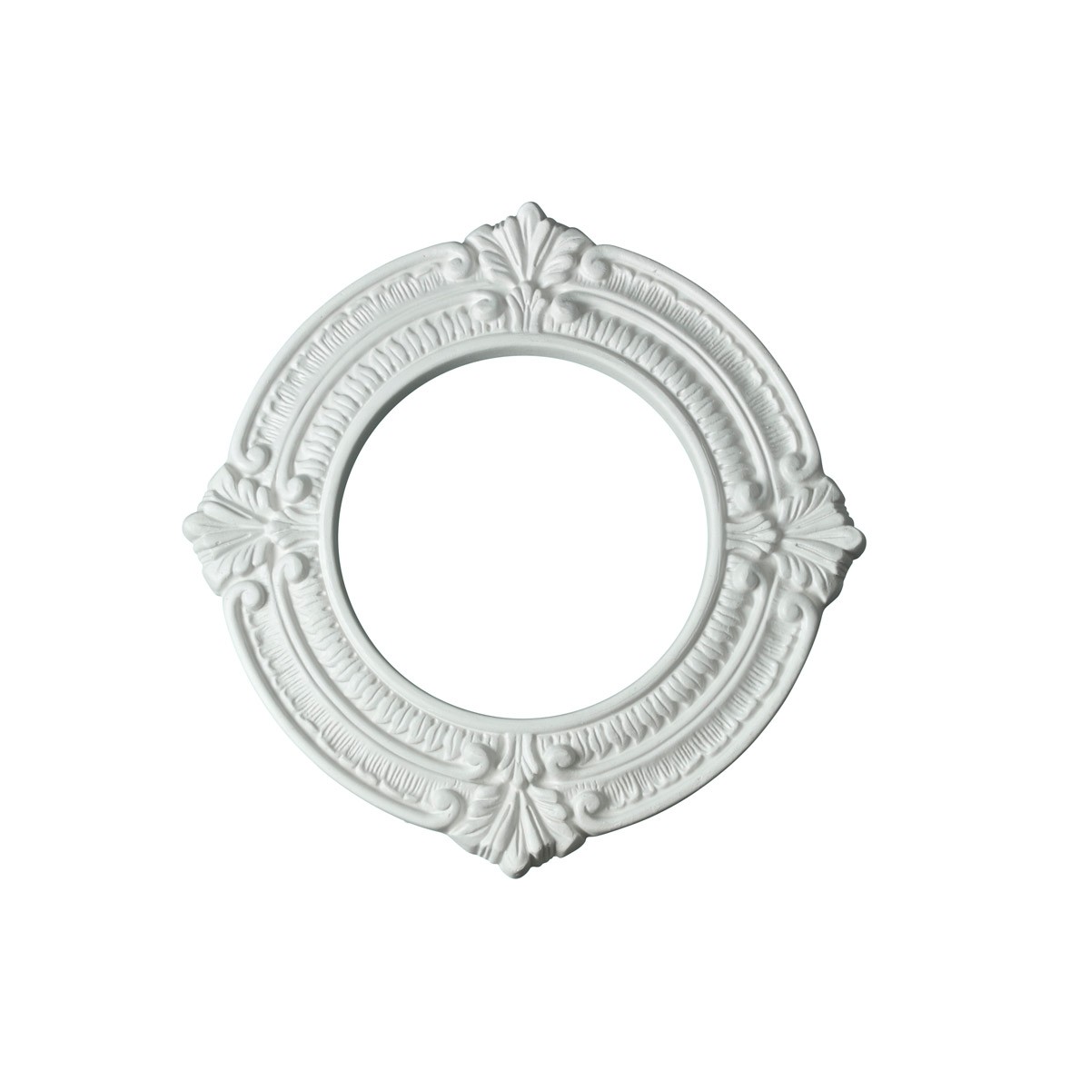 White Polyurethane Ceiling Medallion - Pack Of 3, 6.5" ID X 10.13" OD, For Recessed Lights & Fans
