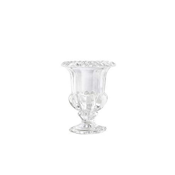 Serene Spaces Living 5.5" Tall Glass Urn Vase, Flowers, Solid Print, Set of 4