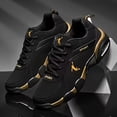 thumbnail image 6 of Men's Air Cushion Casual Sneakers - Breathable Mesh & PU Upper, Geometric Design, Walking & Casual Attire, Athletic  Lace-Up Closure, Black/White Colorway, Comfortable Fit for Outdoor Running,, 6 of 9