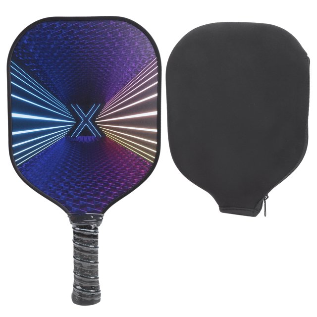 Raqueta de paleta Pickleball de fibra de vidrio portátil, núcleo de PP, buena sensación de mano para entrenamiento interior y exterior