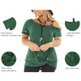 thumbnail image 3 of LANREMON Women's Plus Size Tops Summer Casual Oversized Short Sleeve Tee Shirt Twist Knot Blouses Tunics Green 18 Plus, 3 of 4