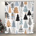 thumbnail image 4 of Christmas Shower Curtain, Blue Merry Christmas Tree Bathroom Curtains Accessory, Winter Xmas Holiday Waterproof Fabric Shower Curtains Set for Bathroom Decor Set 72x72 Inch, 4 of 6