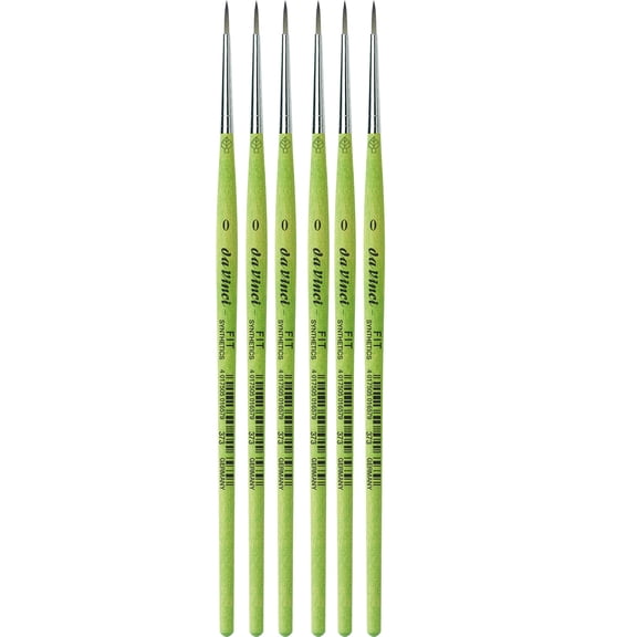 da Vinci FIT Synthetics Student Brush, Synthetic, Acrylic & Tempera, Round, Series 373, Size 0, Pack of 6