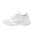 thumbnail image 3 of Willtoo Women’s White Faux Leather Platform Sneakers, Lace‑Up Casual Chunky Sole Walking Shoes, Non Slip Comfortable Fashion Daily Sports Shoes, 3 of 5