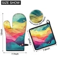 thumbnail image 6 of Colorful Tie Dye Wave Pattern Kitchen Oven Mitt and Pot Holder Sets 4 Pcs for Baking, Cooking and Grilling, Heat Resistant Up To 392 °F, 6 of 7