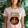 thumbnail image 5 of Creepy Country Halloween Shirt for Women, Rustic Pumpkin Candle Graphic Tee, Light Pink, Size 2XL, 5 of 6