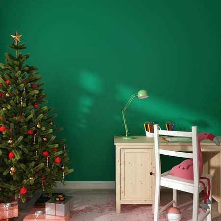 Yenhome Christmas Green Wallpaper Peel and Stick for Activity Room 17.7 x 80" Removable Vinyl Wallpaper Decorative Pure Forest Green Contact Paper for Countetop Cabinet Furniture Feature Wall