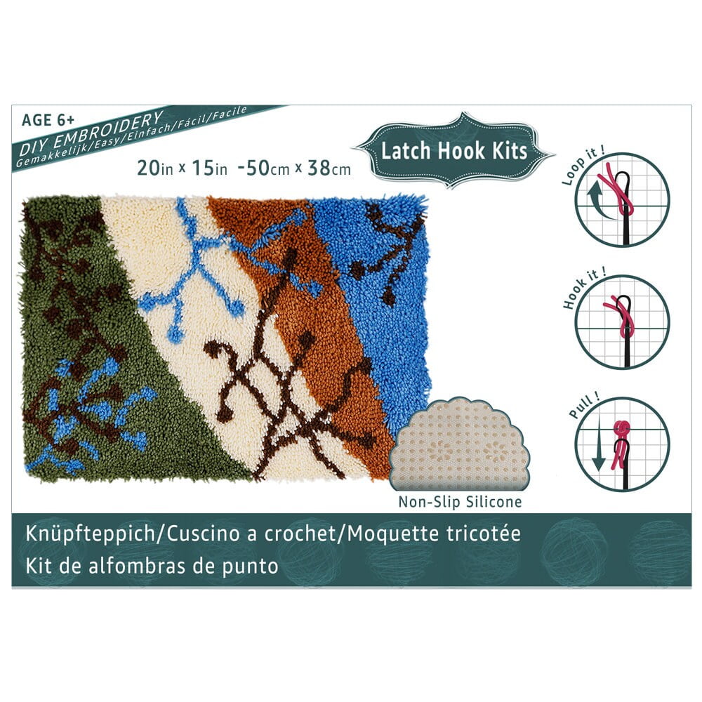 Latch Hook Rug Kits Embroidery DIY Molecular Pattern Crochet Needlework Crafts for Adults and Kids Beginners 20"x 15"