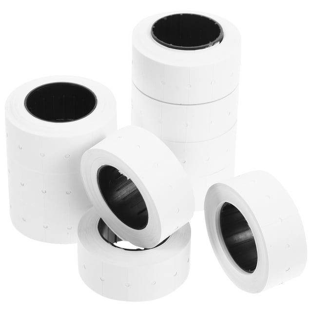 OULII Pricing Labels 10 Rolls for Supermarkets White 5.10X5.10X2.20in