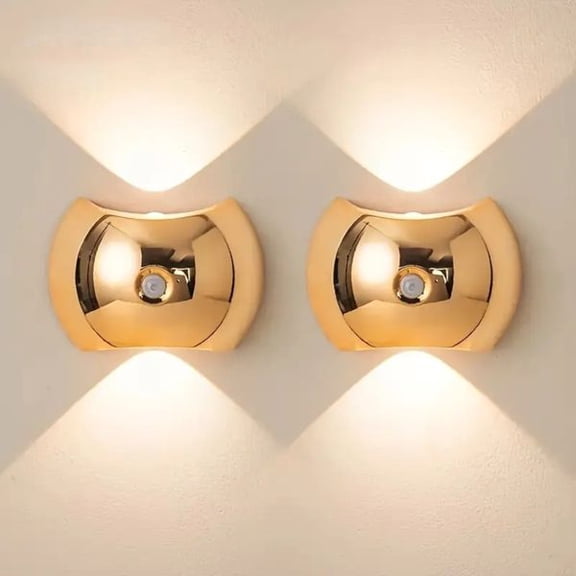 LED Modern Indoor Wall Light Motion Sensor 3 Color Modes 2700K/4500K/6500K USB Rechargeable Magnetic Portable Wireless Wall Sconce for Bedroom Living Room Hallway Staircase, 2 Packs
