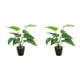 thumbnail image 3 of Planta en maceta de tortuga tropical Inteprter Hojas artificiales realistas JH5471 2Conjunto, 3 of 6