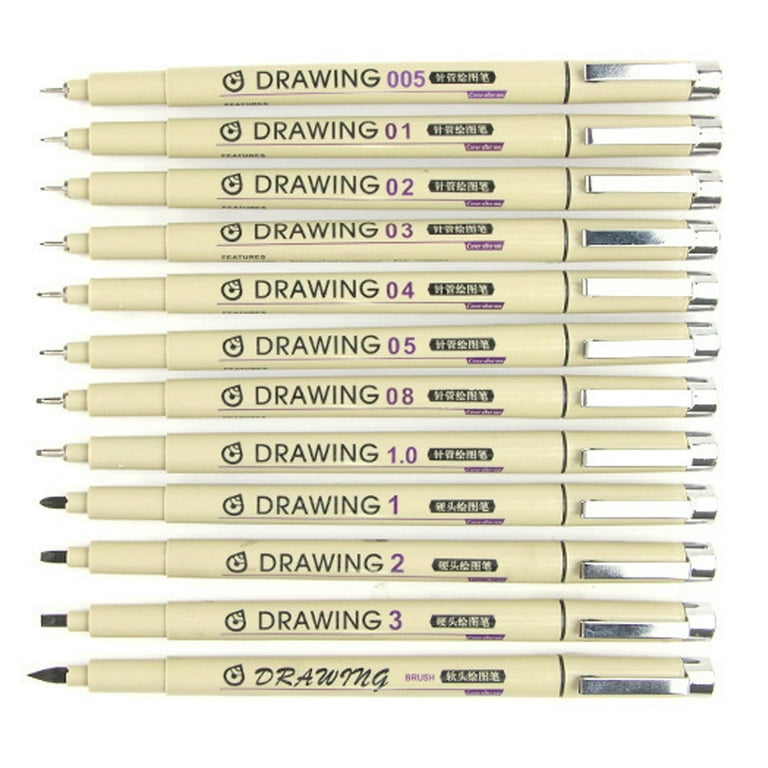 Black Fine Tip Inking Pens for Drawing Archival Ink Pen Fineliner Sketching Pens