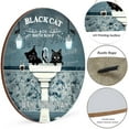 thumbnail image 4 of Funny Cat Wooden Sign, Black Cat Wash Your Paws Sign, Round Sign Hanger for Home Toilet Restaurant Kitchen Bar Coffee Wall Decor Art, Cats Gifts for Women Men 12x12 inches, 4 of 7