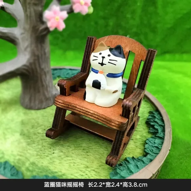 Zakka Japanese Groceries Hand-made DIY Micro Rocking Chair Frog Fat Miniature Home Desktop Crafts Home Office Decor Car Ornament