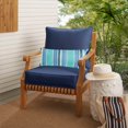 thumbnail image 4 of Sunbrella Oakley  Solid Indoor/ Outdoor Corded Pillow and Chair Cushion Set Canvas Navy+Dolce Oasis 25 in x 25 in x 5 in Pillow Cushion Set w/Lumbar, 4 of 5