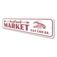 thumbnail image 4 of Seafood Market Novelty Sign, Metal Wall Decor - 4x18 inches, 4 of 4