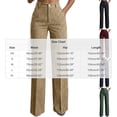 thumbnail image 3 of sdhkgrrt Women's High Waisted Wide Leg Trousers with Pockets Striped Business Casual Dressy Pants Lounge Office Wear Loose Palazzo Pant Fall Fashion Outfits, Black S, 3 of 6