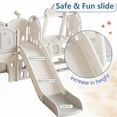 thumbnail image 3 of 11-in-1 Toddler Slide Set, Kids Slide for Toddlers 1-4, Toddler Playset with Basketball Hoop, Swing and Climber, Indoor Outdoor Playground, Beige, 3 of 7