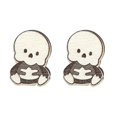 thumbnail image 3 of Pendientes de botón con forma de sombrero de bruja de Halloween estilo punk, pendientes de madera con forma de ataúd y calabaza fantasma ---- 7 --- Código de producto 60401 7, 3 of 5