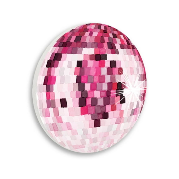 Stupell Industries Pink Disco Ball Pattern Shining Geometric Squares Graphic Art Unframed Art Print Wall Art, Design by Hey Bre! Creative Studio