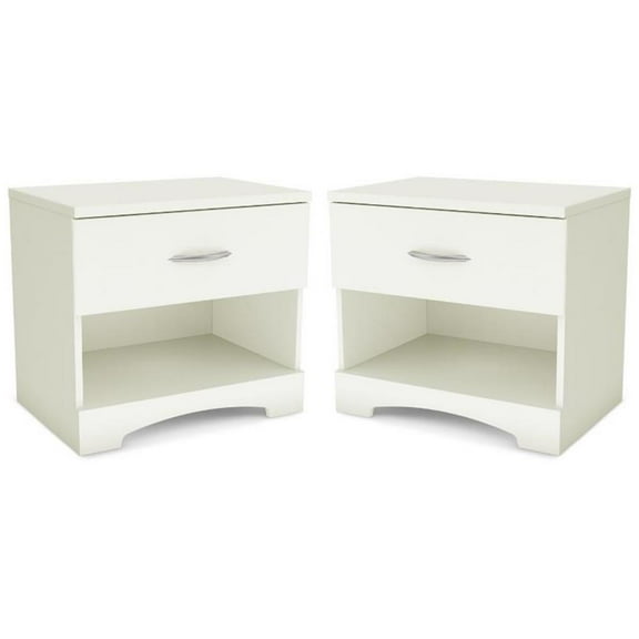 Home Square 2-Piece Furniture Nightstand Set in Pure White Finish