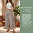 thumbnail image 5 of Linen Barrel Pants Women Cotton Palazzo High Waisted Balloon Pants Summer Casual Beach Boho Wide Leg Baggy Trousers, L, 5 of 8