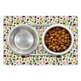 thumbnail image 1 of Alcohol Pet Mat for Food and Water, Doodle Party Beverages Theme with Cocktails Wine Beer Champaigne Martini and Rum, Non-Slip Rubber Mat for Dogs and Cats, 18" X 12", by Ambesonne, 1 of 2