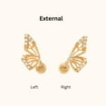 thumbnail image 5 of Anygolds 14K Solid Gold Butterfly Half Wing CZ Stud - Cartilage, Helix, 18G, Left/Right, 5 of 10
