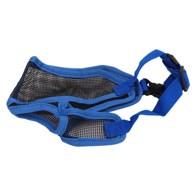 Short Snout Dog Muzzle, Bulldog Muzzle Breathable Adjustable Easy Cleaning For Shar Pei Blue L