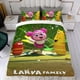 thumbnail image 4 of Familia Larva Conjunto de sábanas temático, trío de piezas, cómodo y amigable con la piel, diseño único, regalo de decoración para el hogar para familiares, amigos y fans,173cm *218cm, 4 of 6