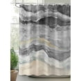 thumbnail image 2 of Fsddascl Grey Coastal Shower Curtain Set - Extra Long 72" x 96" Bathtub Curtain with 12 Hooks, Summer Beach Nautical Abstract Art Waterproof Fabric Stall Shower Curtains for Bathroom/Bathtub, 2 of 6