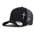 thumbnail image 2 of Gorra MEGOTEKO Cruz de Clavos Cristiana Jesús Negra y Plateada, 2 of 6