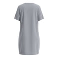 thumbnail image 4 of Mifsaly T Shirt Dresses for Women 2026 Pleated Front Crewneck Short Sleeve Mini Dress with Pockets Breathable Flowy A-Line Summer Beach Sundress Gray,S, 4 of 8