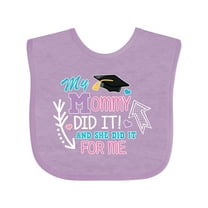 Inktastic My Mommy Did It and She Did It for Me with Graduation Cap Girls Baby Bib