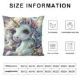 thumbnail image 5 of Purple Unicorn Throw Pillow Covers,Dreamy Roses Flowers Jungle Wild Plants Cushion Covers for Car RV Camper Office,Glittering Night Watercolor Flowers Outdoor Pillow Covers, 5 of 5