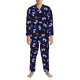 thumbnail image 3 of Disketp Game Pads for Pajamas Set Long Sleeve Sleepwear Mens Button Down Nightwear Pj Sets-Medium, 3 of 7