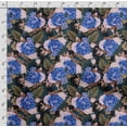 thumbnail image 4 of Soimoi Chinese Floral Print, Poly Taffeta Fabric, Decor Sewing Fabric by The Yard 56 Inch Wide, Decorative Fabric for Outdoor Upholstery, Umbrellas and Home Accents, Blue, 4 of 5