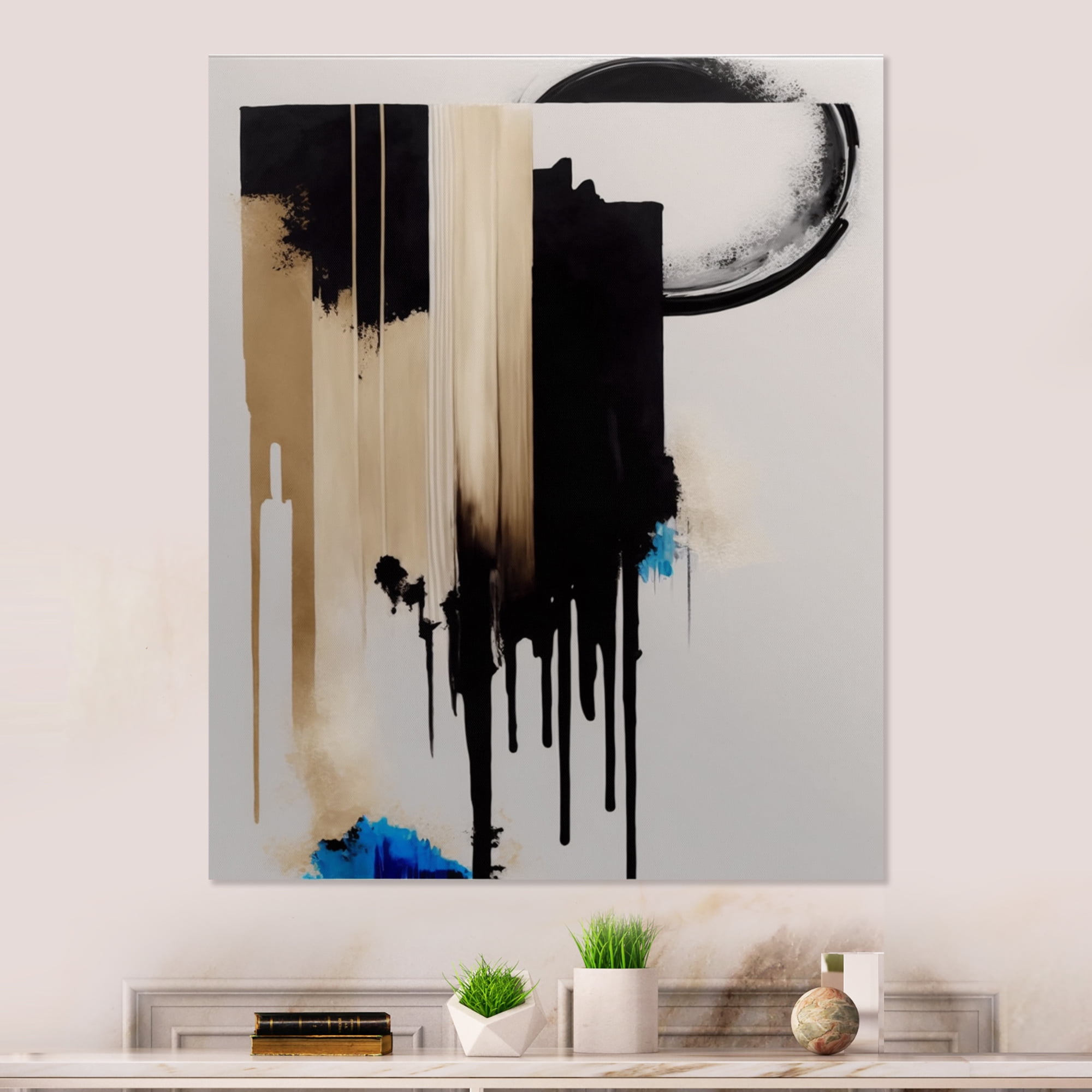 Designart Blue Minimalist Abstract IV Canvas Wall Art