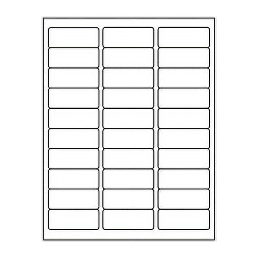 MACO White Laser/Ink Jet Address Label Permanent Adhesive - 1" x 2.62" Length - Rectangle - Laser, Inkjet - White - 30 / Sheet - 7500 / Box