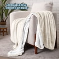 thumbnail image 3 of Bare Home Plush Sherpa Bed Blanket - Fluffy & Soft - Reversible - Lightweight - Throw/Travel, Cream, 3 of 10