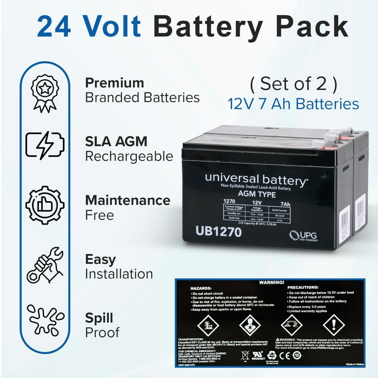AlveyTech 24 Volt SLA Battery for Razor MX400, 7 Ah, Standard