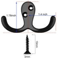 thumbnail image 3 of Rungopro 20 Pack Coat Hooks, Wall Hooks, Double Coat Hooks Wall Mounted, Coat Hooks for Wall Hooks for Hanging with 40 Screws Black Hooks for Hanging Coat, Bag, Scarf, Towel, Hat, Key, Cup, Black, 3 of 7