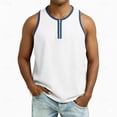 thumbnail image 2 of Men's Sleeveless Shirt Vest Tops Half Zipper Color Block Round Neck, 2 of 9